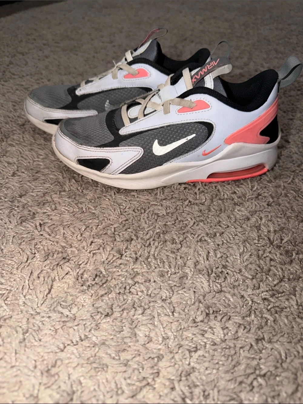 Nike Kids Air Max Sneakers in Gray, Coral & Black